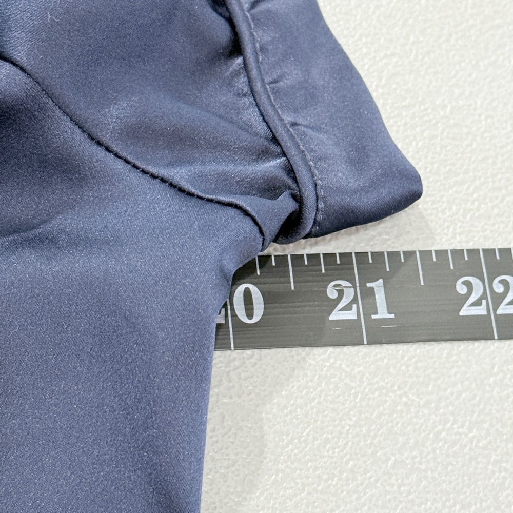 Victoria's Secret Satin pajama Romper Womens Sz M Navy Blue Loungewear vacation - Picture 7 of 10